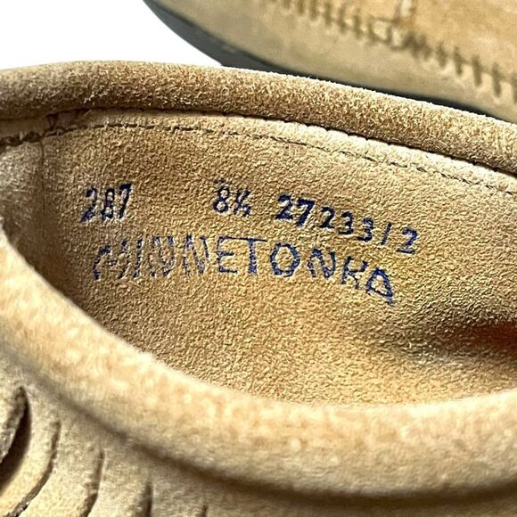 MINNETONKA Suede Leather Fringe Moccasin Booties 8.5 - Picture 8 of 9